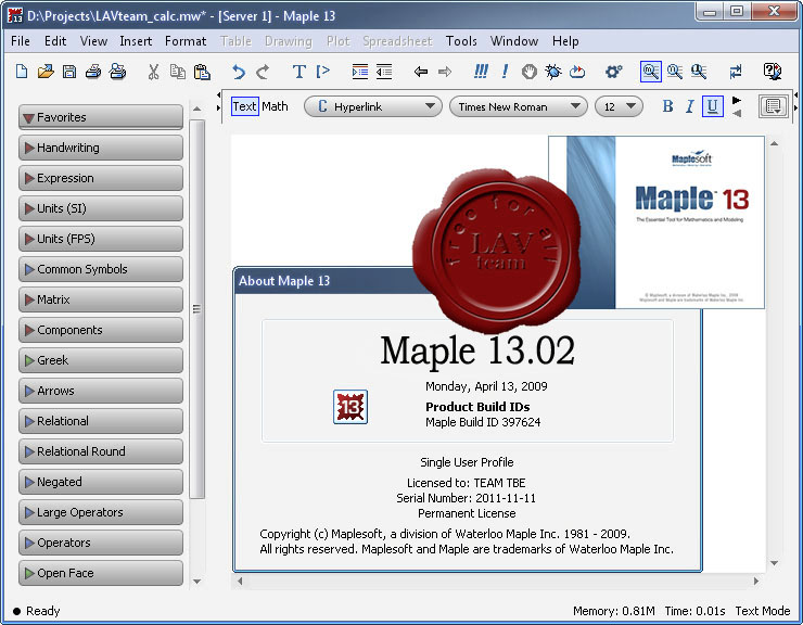 Maplesoft Maple V12.0-tbe