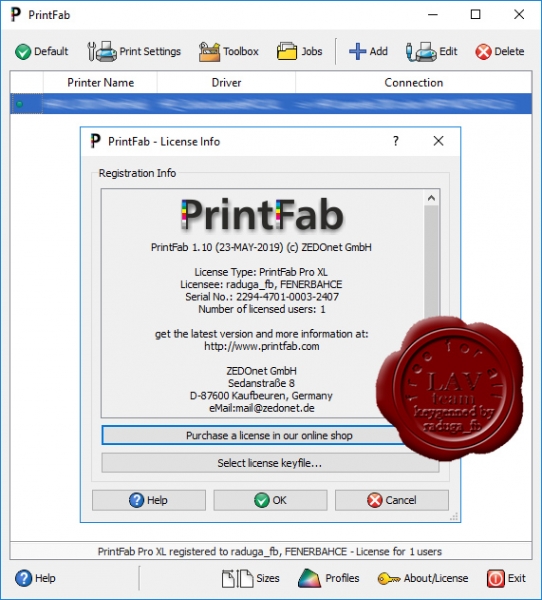 ZEDOnet PrintFab Pro XL v1.10