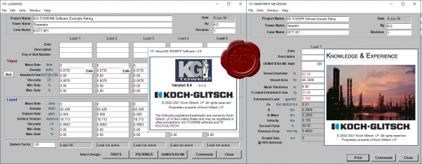 Koch-Glitsch KG-TOWER v5.4.3