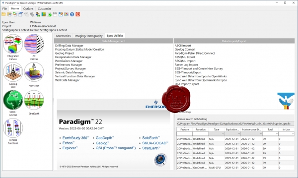 Emerson Paradigm 22 build 2022.06.20