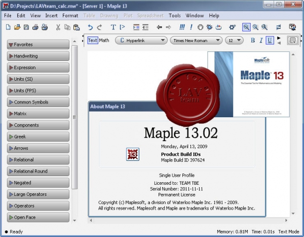 Update up to v13.02 for Waterloo Maplesoft Maple