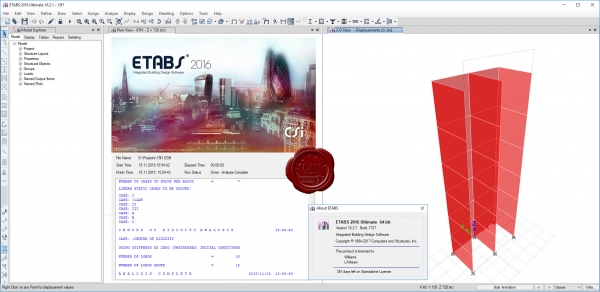 CSI ETABS 2016 v16.2.1 build 1727 + 1 year