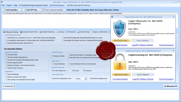 LogicNP Obfuscator Enterprise for Net v2020, CryptoLicensing Enterprise Net v2020