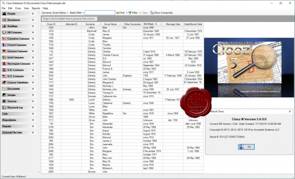 Ancestral Systems Clooz v3.6