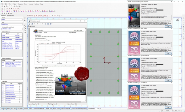 Engissol Cross Section Analysis & Design v5.0, 2D Frame/Truss Analysis v6.5