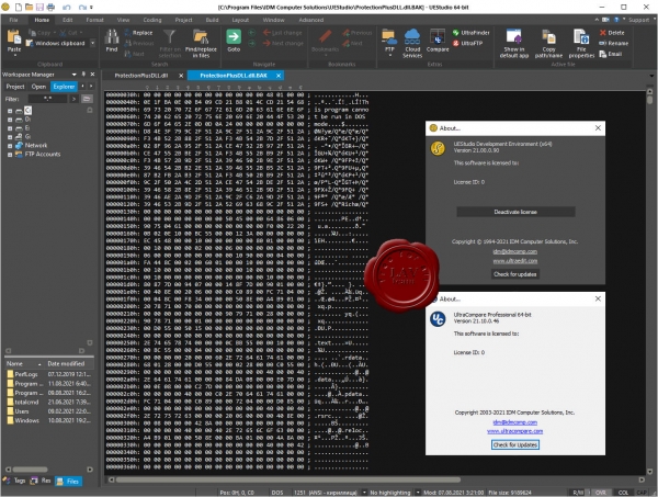 IDM UEStudio v21.00.0.90 + UltraCompare v21.10.0.46