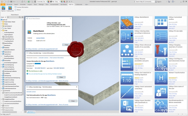 CADsys plugins 2021 for Autodesk products